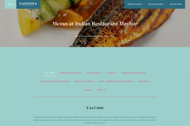Award-winning website designers for top-tier Indian fine dining in Mayfair.