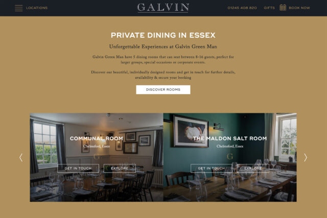 Bespoke multi-venue website development for Michelin-chef restaurant brands.