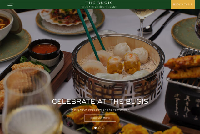 Custom website design agency for The Bugis and luxury London hospitality venues.