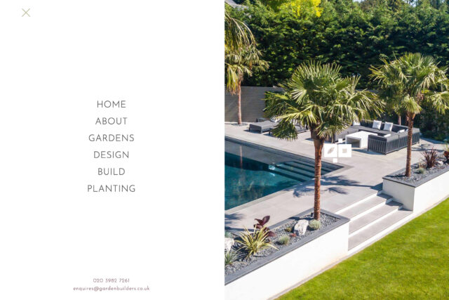 Custom website design for award-winning garden builders and landscapers.