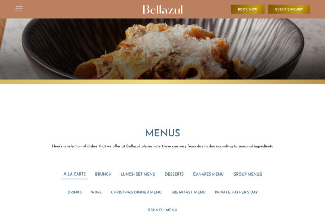 Full-service digital agency: restaurant website design and SEO for Marylebone.