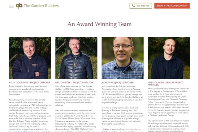 Full-service digital agency: website design and SEO for garden landscapers.