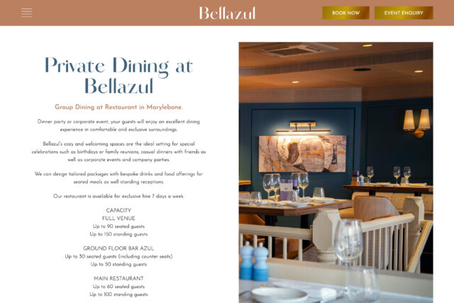 High-conversion website design and SEO services for Marylebone’s best restaurants.