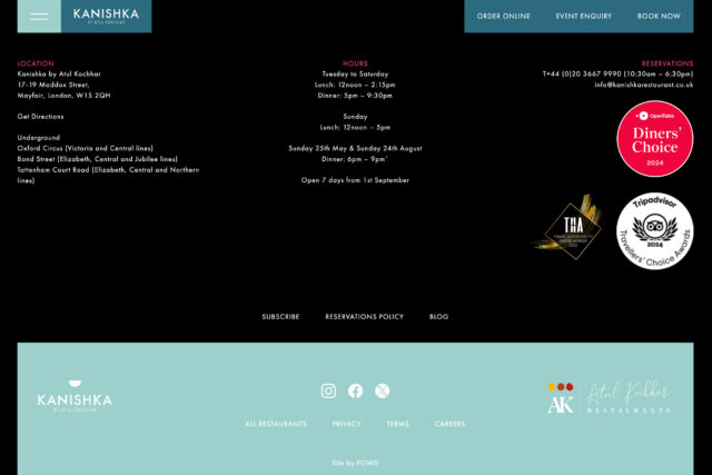 Professional digital strategy: website design and SEO for Mayfair hospitality.