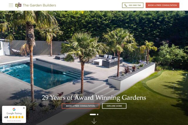 Professional web development and SEO services for professional garden designers.