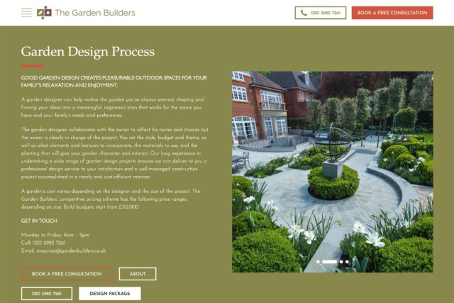 Strategic web design and SEO agency for luxury garden design companies.