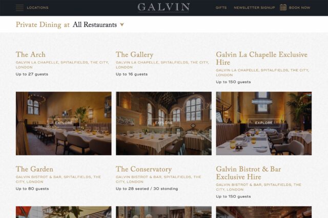 Technical SEO and web design services for prestigious London eateries.