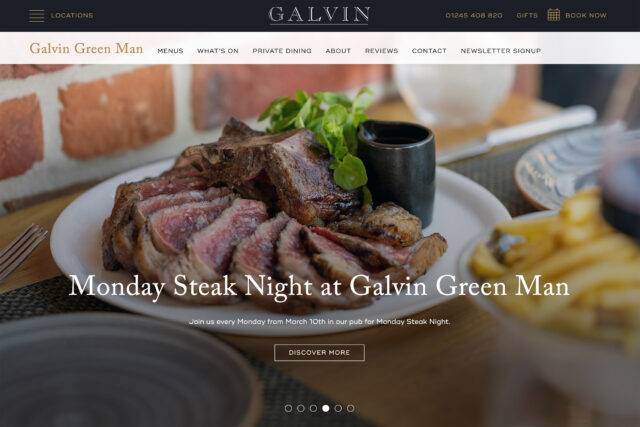 Website design agency London for restaurant group, elegant high-end sophisticated, multi venue platform bespoke web development Michelin star.