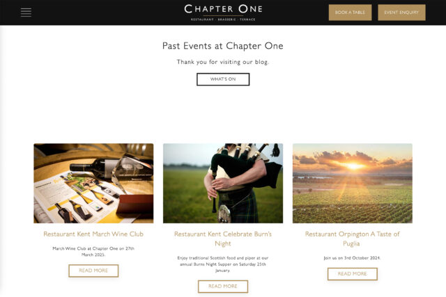 Beautiful, functional website design for Kent restaurants, cafes, and gastro pubs.
