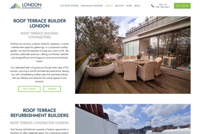 Creative web development and technical SEO for roofing contractors in London.