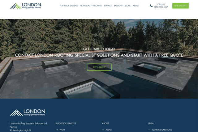 Data-driven website design and local SEO for London roofing specialists.