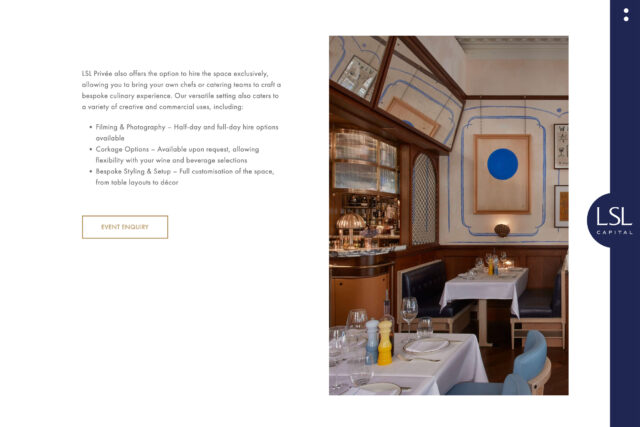 High-conversion website design agency for London’s premier restaurant hospitality.