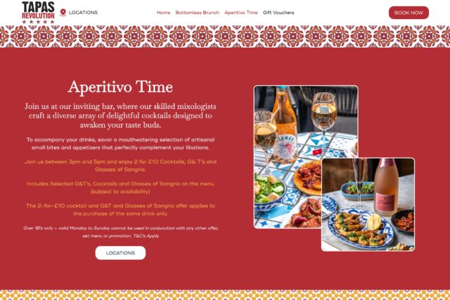 Web design company for Spanish restaurant website designers agency developers SEO expert specialists Soho London digital marketing services.