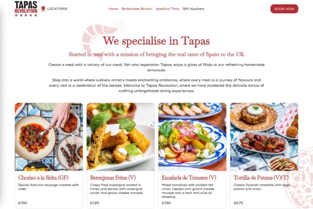 Web design company for Spanish restaurant website designers agency developers SEO expert specialists Soho London digital marketing services.