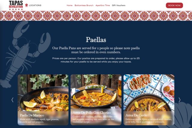 Web design company for Spanish restaurant website designers agency developers SEO expert specialists Soho London digital marketing services.