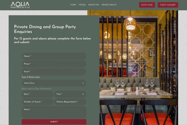 Restaurant website seo design branding multi venue restaurant London Bromley Blackheath digital marketing, a web agency seo experts