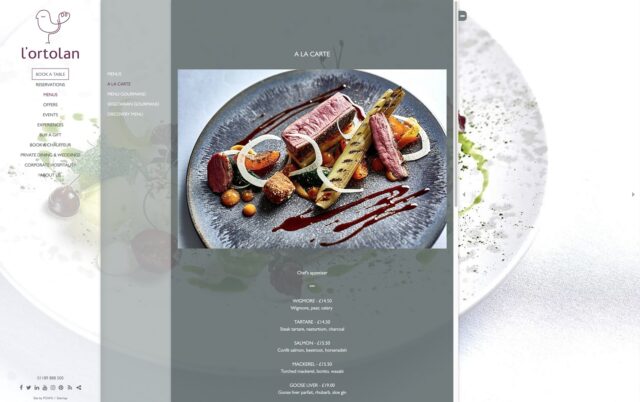 Revenue-boosting website build for Michelin star restaurants by PGWD.