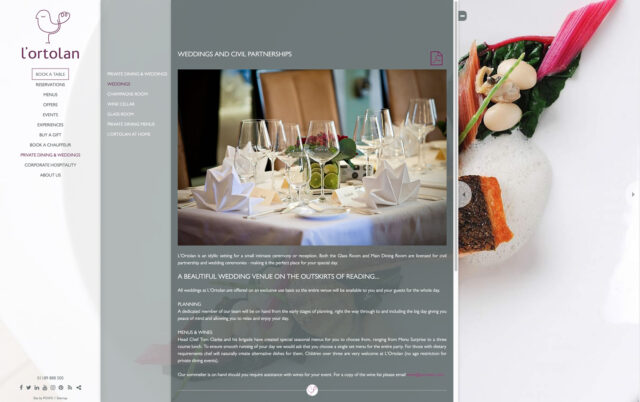 Website designer for Michelin star restaurant high end luxury elegant branding, with seo expert specialists & digital marketing services.