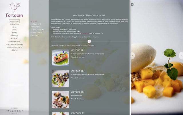 Website designer for Michelin star restaurant high end luxury elegant branding, with seo expert specialists & digital marketing services.
