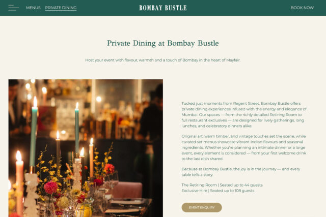Full-service digital agency: website design for London Indian restaurant groups.
