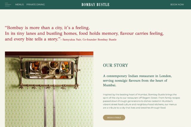 Indian restaurant website design with integrated online ordering and delivery.