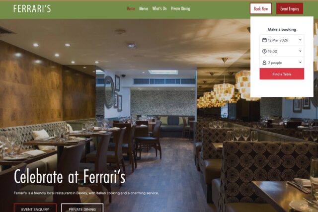 Website design seo specialist company for restaurant in Bexley Kent web search engine expert agency in London digital marketing services.