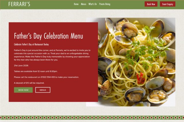 Website design seo specialist company for restaurant in Bexley Kent web search engine expert agency in London digital marketing services.