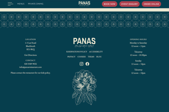 Data-driven UI/UX website design for restaurants in Greenwich and Blackheath.