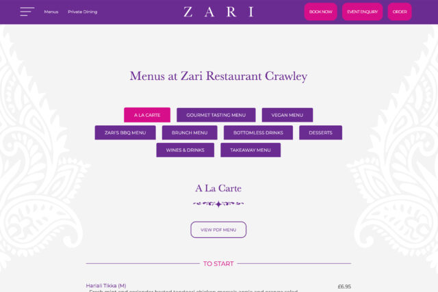 Award-winning web development and SEO company for restaurants in West Sussex.