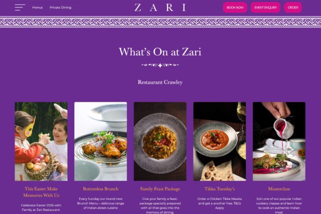 Crawley-based website design agency specializing in restaurant SEO and branding.