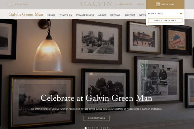 Restaurant pub seo Website design agency company in Essex Chelmsford, elegant high-end sophisticated, bespoke web development.