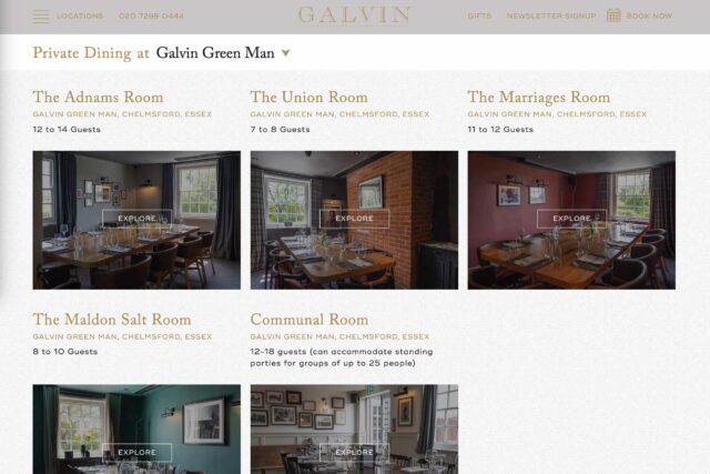 Restaurant pub seo Website design agency company in Essex Chelmsford, elegant high-end sophisticated, bespoke web development.